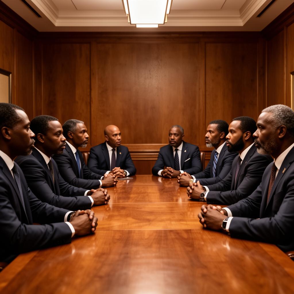 Professional men in meeting